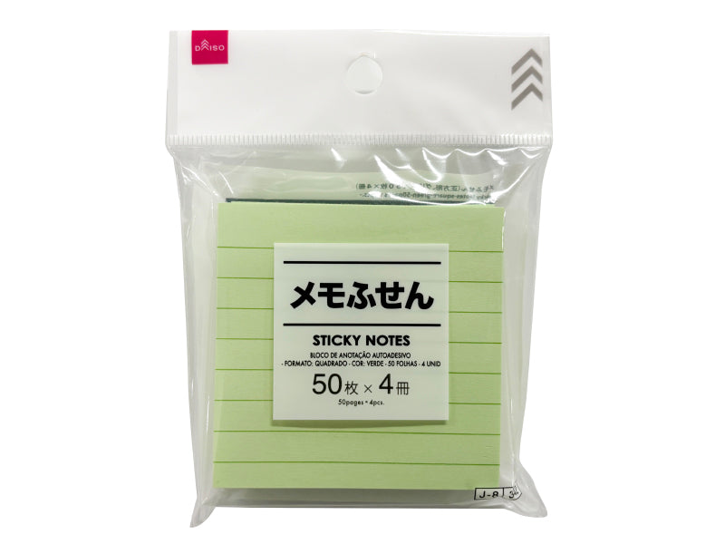 メモふせん（正方形、グリーン、50枚×4冊） - 100均 通販 ダイソー
