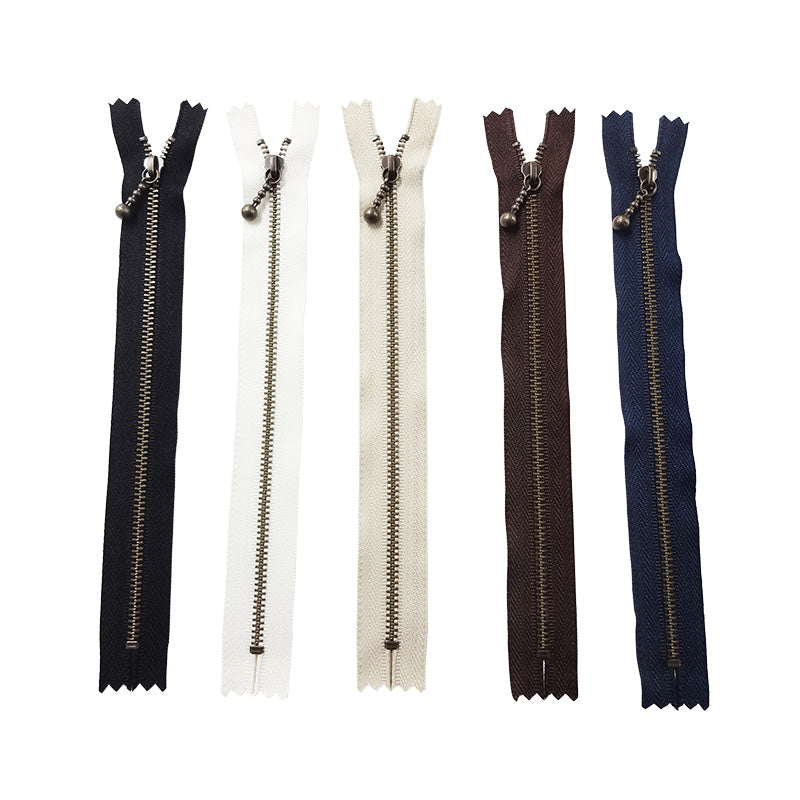 10本】 硬質 YKK 25cm ゴールド(G) 玉付き ファスナー 全25色