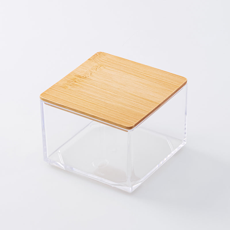 小物入れ竹製蓋付収納ケース6cm×8．2cm×8．2cm - 100均