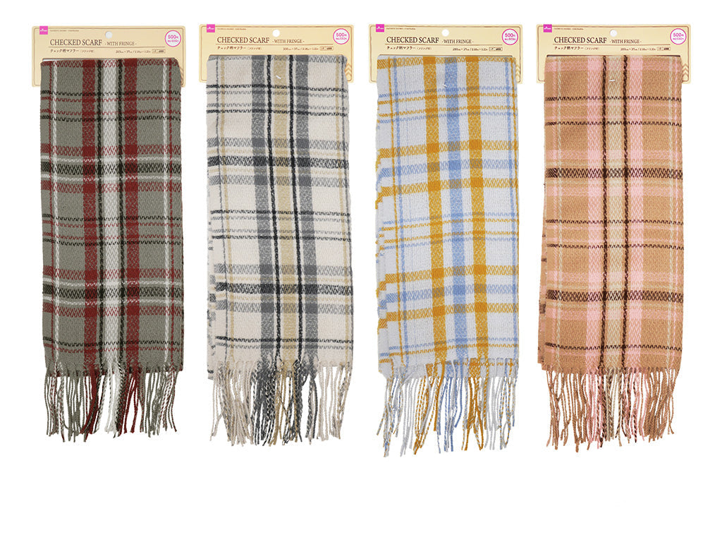 チェック柄マフラー（フリンジ付） - 100均 通販 ダイソーネットストア