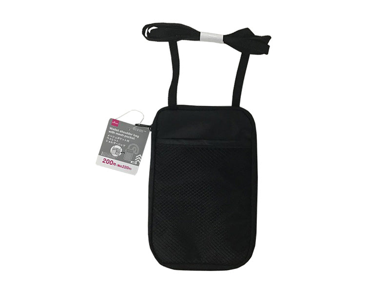 Wallet shoulder bag／ミニポーチ付／black 原産国：中国 材質：本体：ポリエステル（PVCコーティング） 商品
