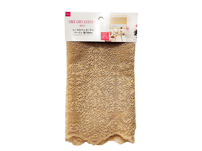 カフェカーテン【キラキラベージュレース】ハンドメイド レースカフェカーテン（ベージュ） - 100均 通販 ダイソーネットストア
