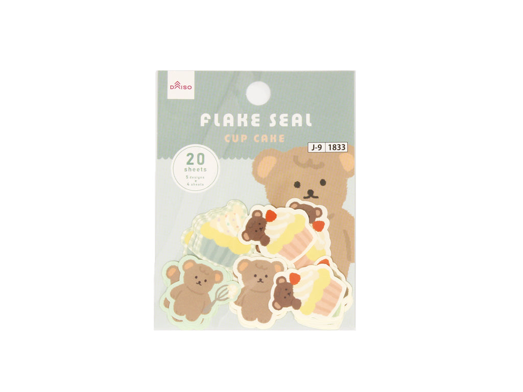 フレークシール（Sweet Animals、クマ） - 100均