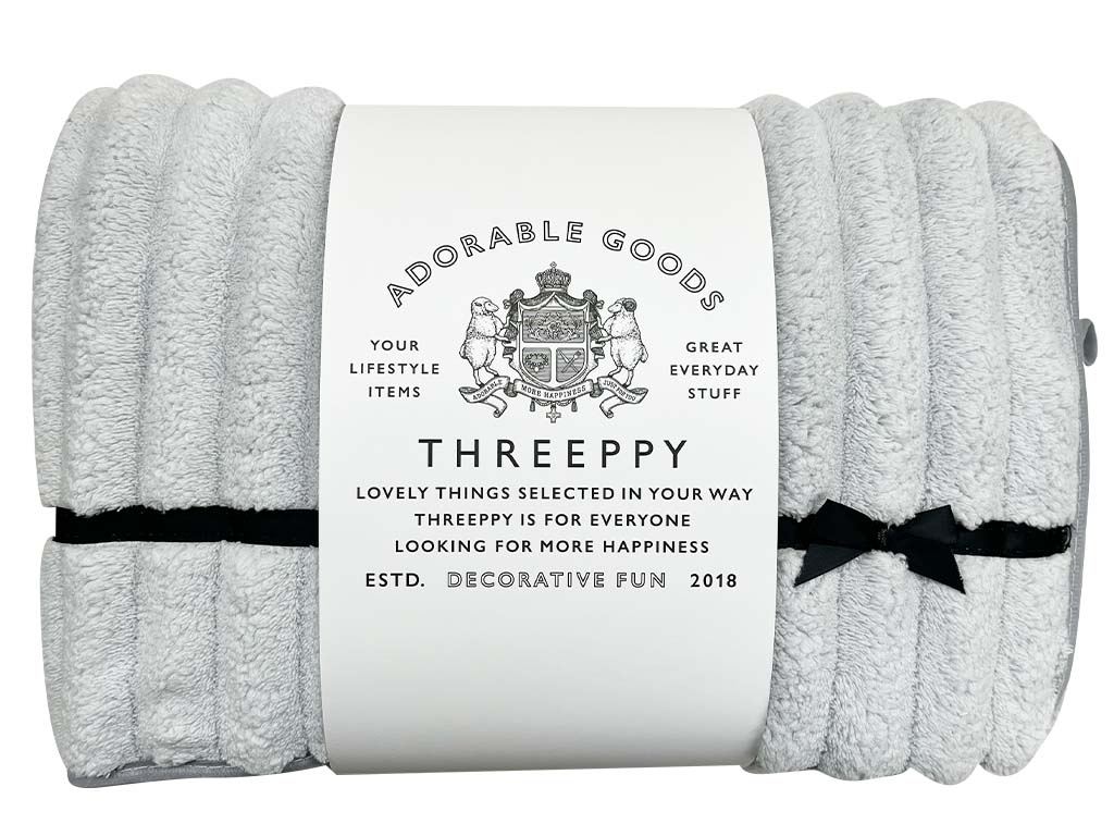 マイクロファイバー大判バスタオル（2WAY、リボンGY