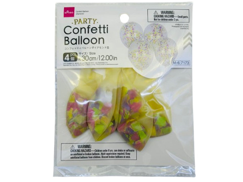 コンフェッティバルーン、4個（ダイアモンド型） - 100均 通販