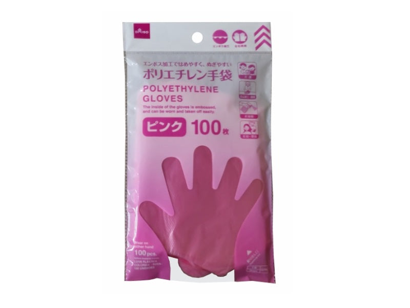 カラーポリエチレン手袋（ピンク、100枚） - 100均 通販 ダイソー