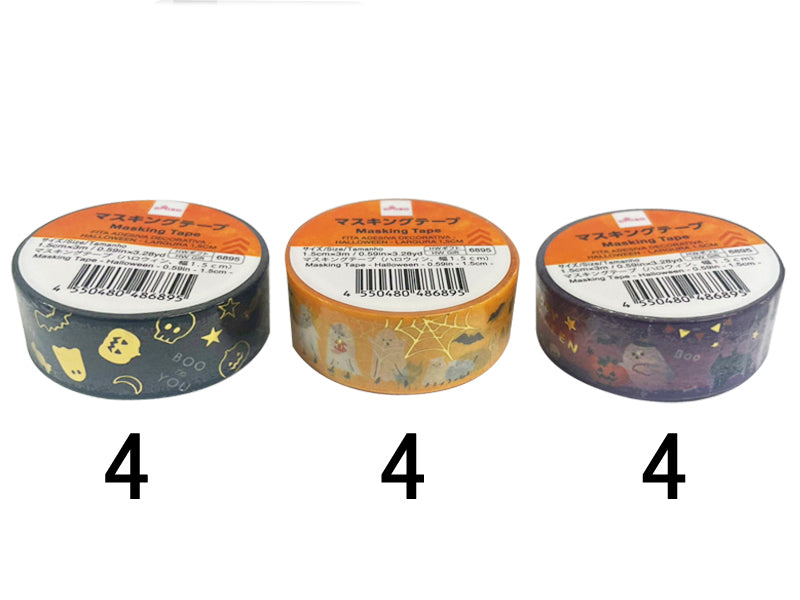 １００円マステ ハロウィンver.４個セット 100円マステ ハロウィンver.4個セット