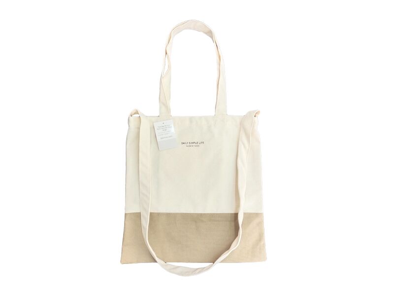 TDS　スパークリングジュビリー　トートバッグ　ショルダー紐付き トートバッグ（バイカラー、ショルダーひも付、ベージュ