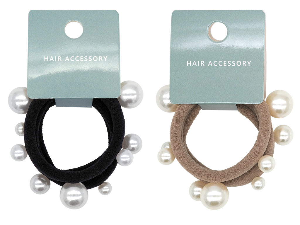 ソフトヘアゴムセット（フェイクパール） - スリーピーネットストア