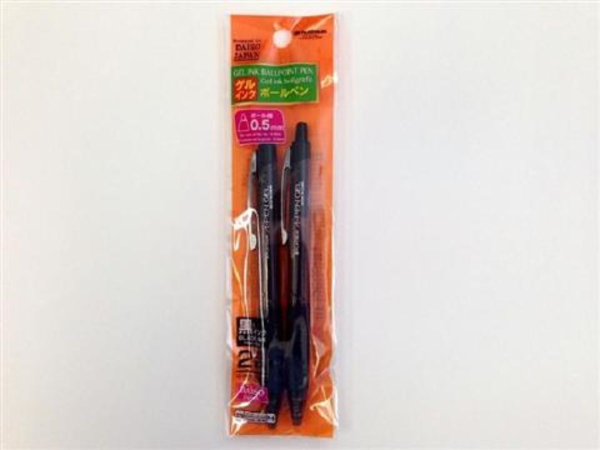 ノック式ゲルインクボールペン黒 2P - 100均 通販 ダイソーネット