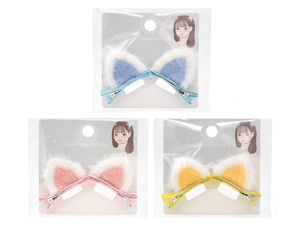 キッズ/ベビー ハンドメイド♡ふわふわ猫耳クリップダイナー猫ちゃん