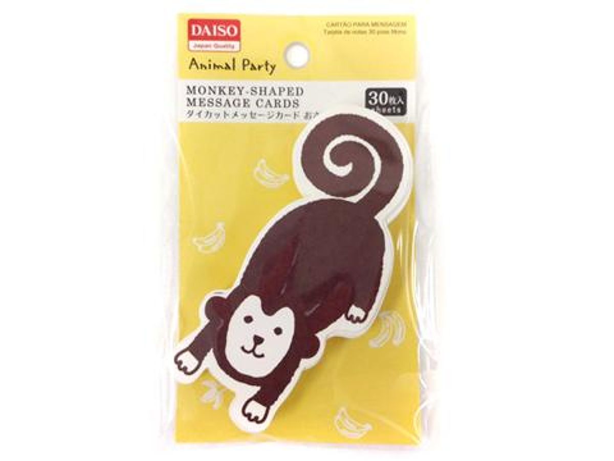ダイカットメッセージカード 30枚 おさる - 100均 通販 ダイソー