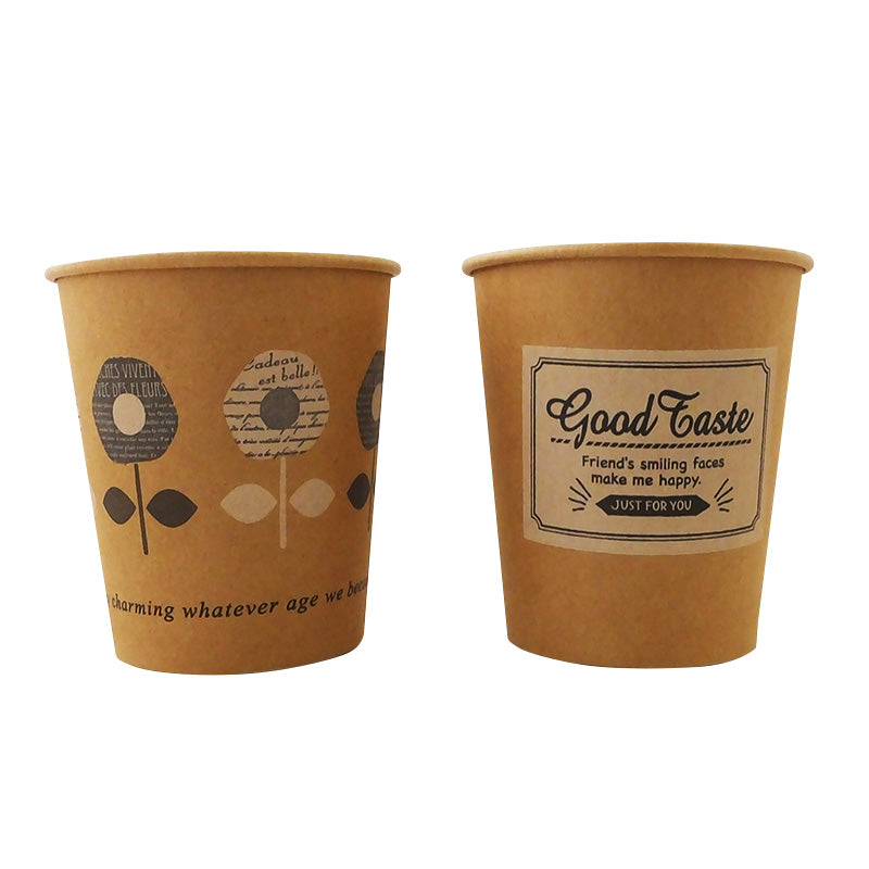 クラフトペーパーカップ20個 ラベル柄／フラワー柄 - 100均 通販