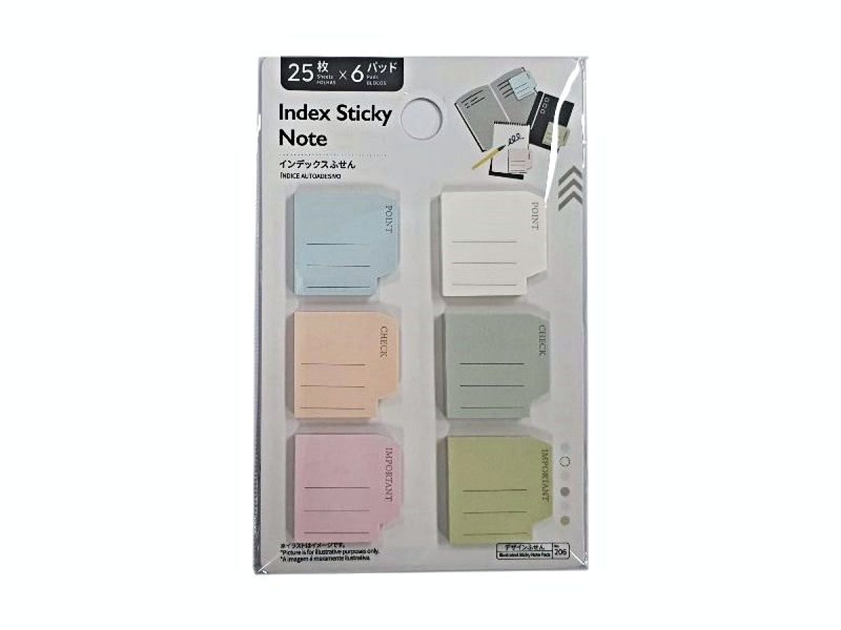 インデックスふせん（25枚×6パッド、パステル） - 100均 通販