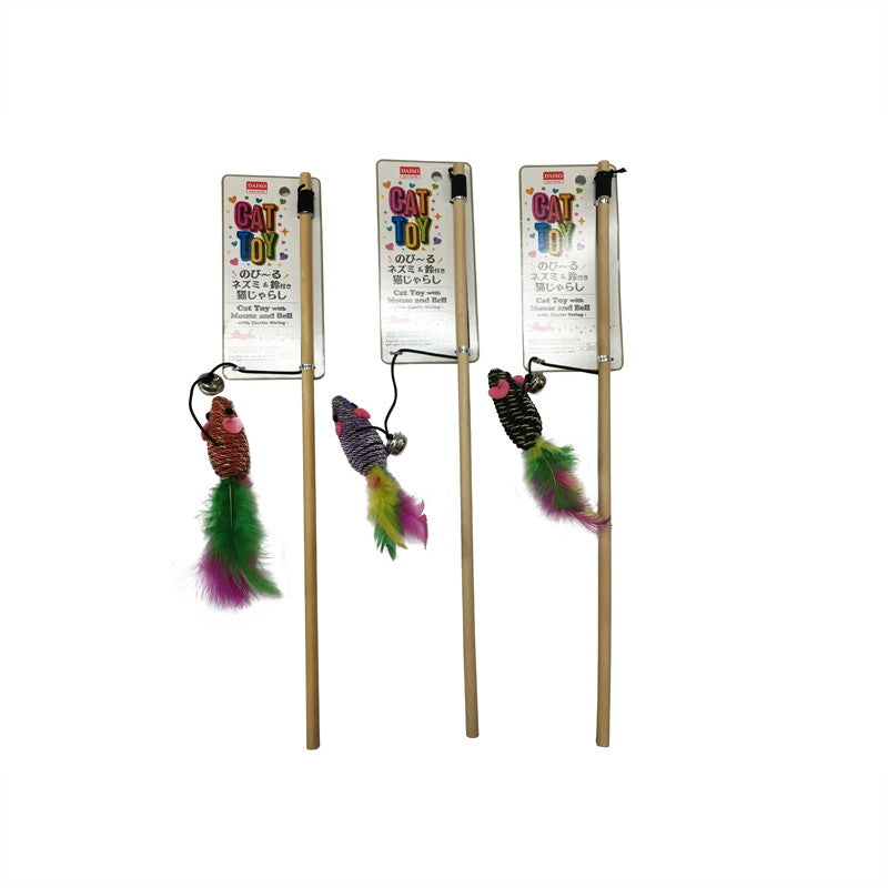 ひもが伸びる猫じゃらし（鈴付き、ネズミ） - 100均 通販 ダイソー