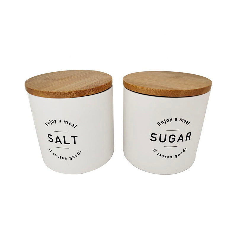 キャニスター 陶器 調味料入れ SUGER・SALT - 保存容器・ケース