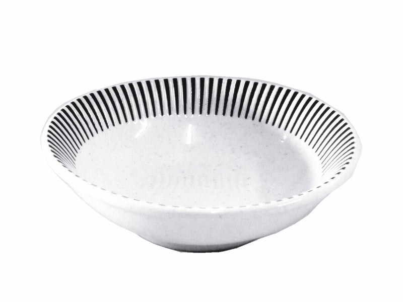 浅鉢（モダンストライプ、白、約φ１３．２×Ｈ３．８ｃｍ）
