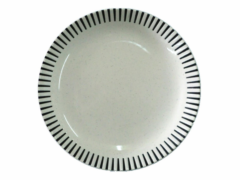 皿（モダンストライプ、白、約φ１６．８×Ｈ２．７ｃｍ）
