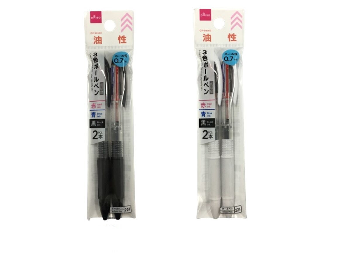 3色ボールペン（低粘度、2本） - 100均 通販 ダイソーネットストア