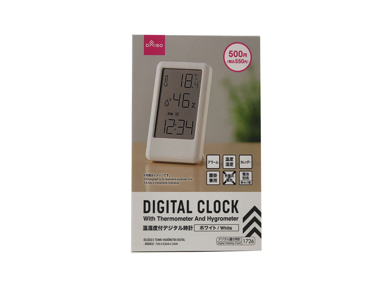 デジタル 時計 白 温湿計 壁掛け 2WAY 室温 健康管理 温度計 湿度計