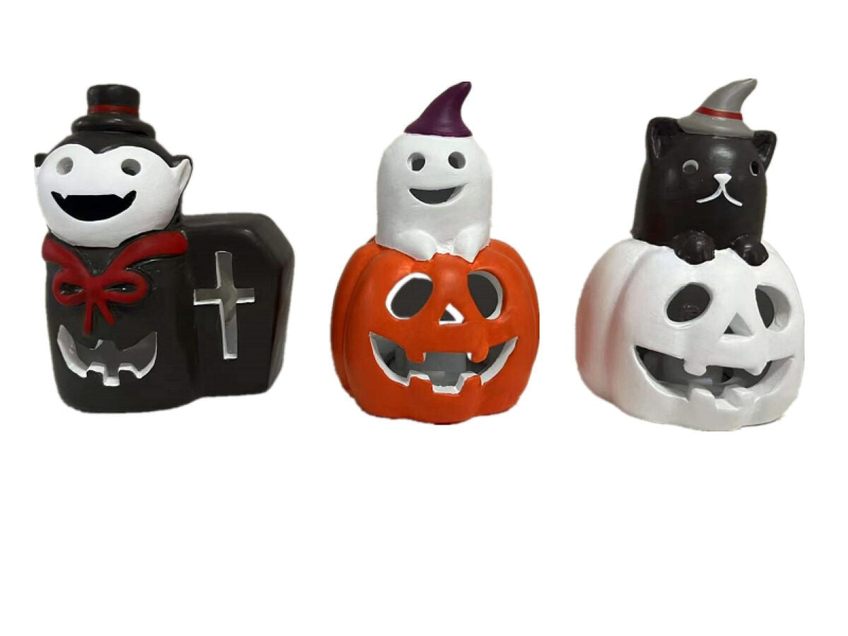 ハロウィンLED置物（バンパイア、オバケ、ネコ） - 100均 通販