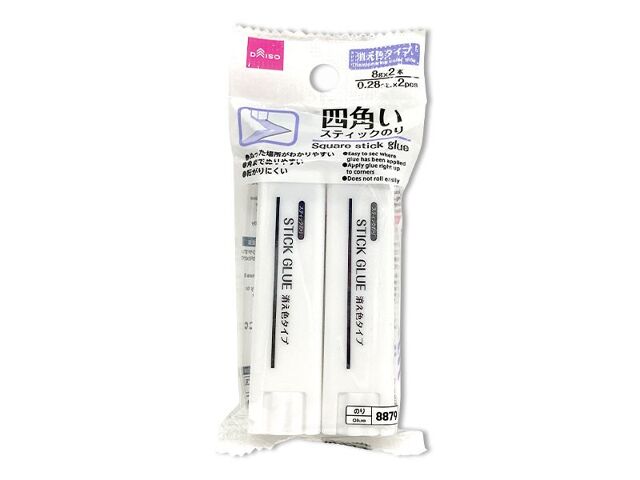 四角いスティックのり（消え色タイプ、2本） - 100均 通販 ダイソー
