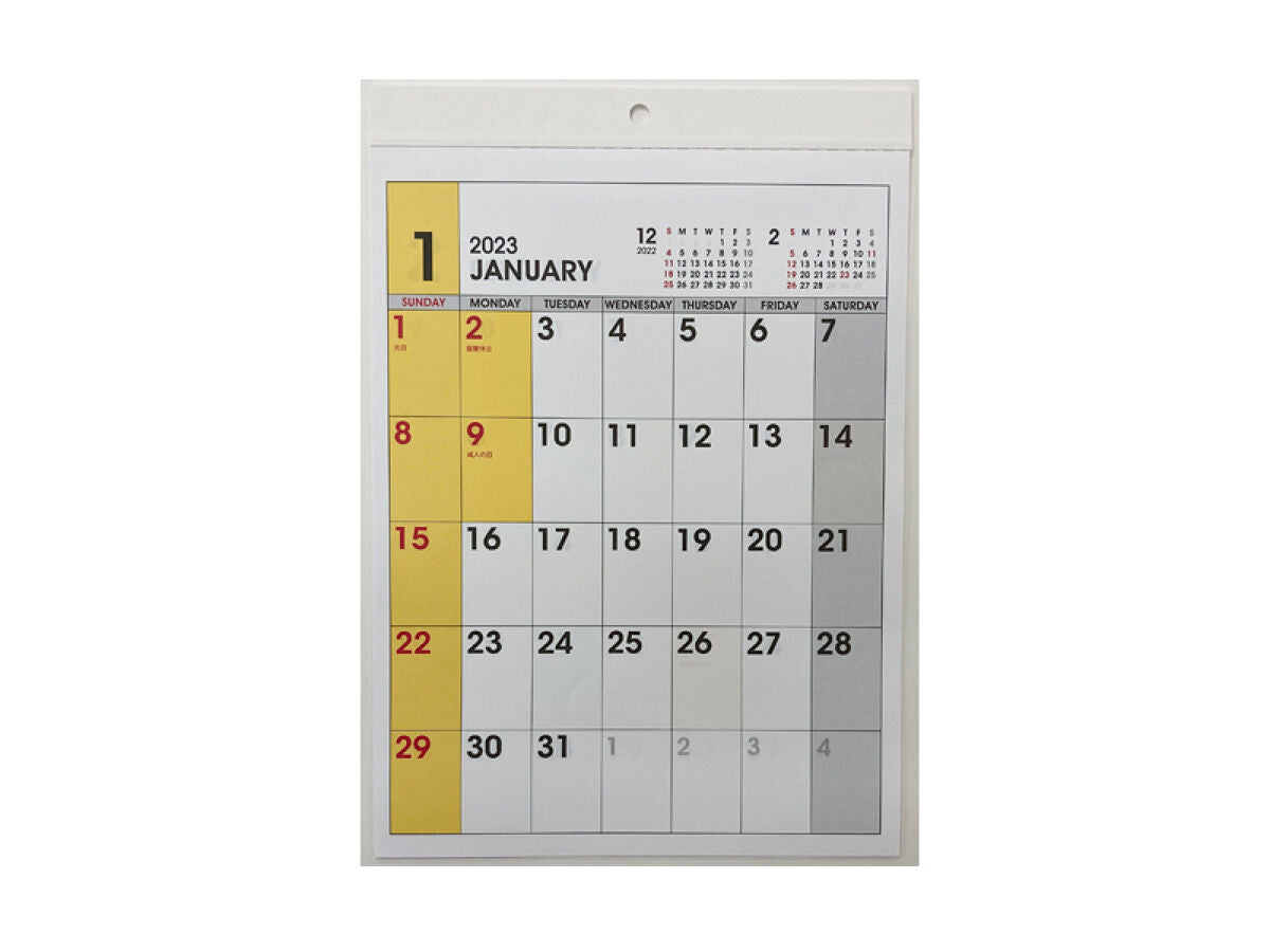 壁掛けカレンダー（縦型、１２カラー） 【公式】DAISO（ダイソー）ネットストア