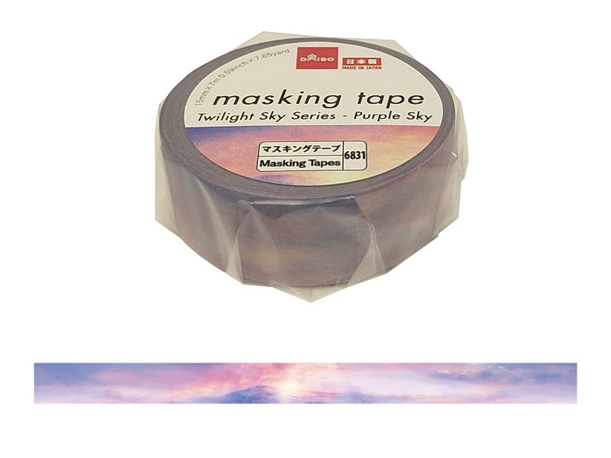 マスキングテープ（薄明の空シリーズ、紫色の空） - ダイソーネット