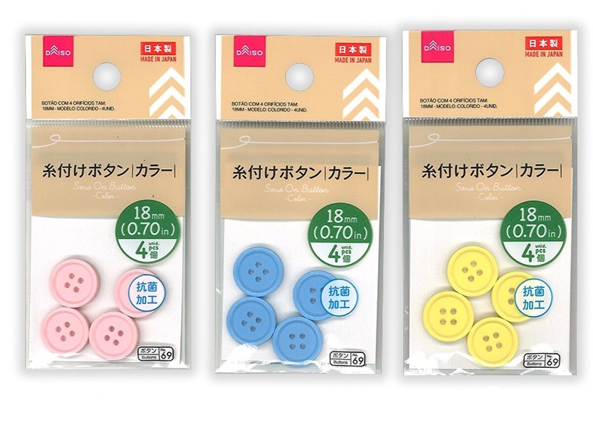 糸付けボタン（カラー、18mm、4個） - 100均 通販 ダイソーネット 