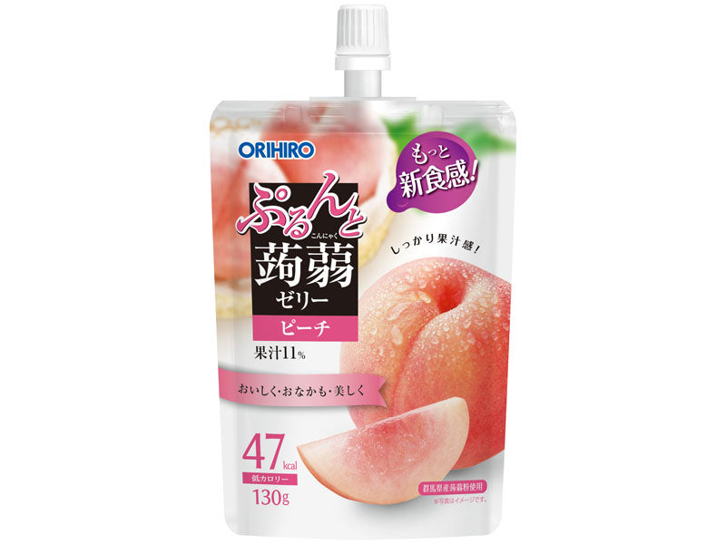 オリヒロ ぷるんと蒟蒻ゼリー スタンディング ピーチ 130 - 100均