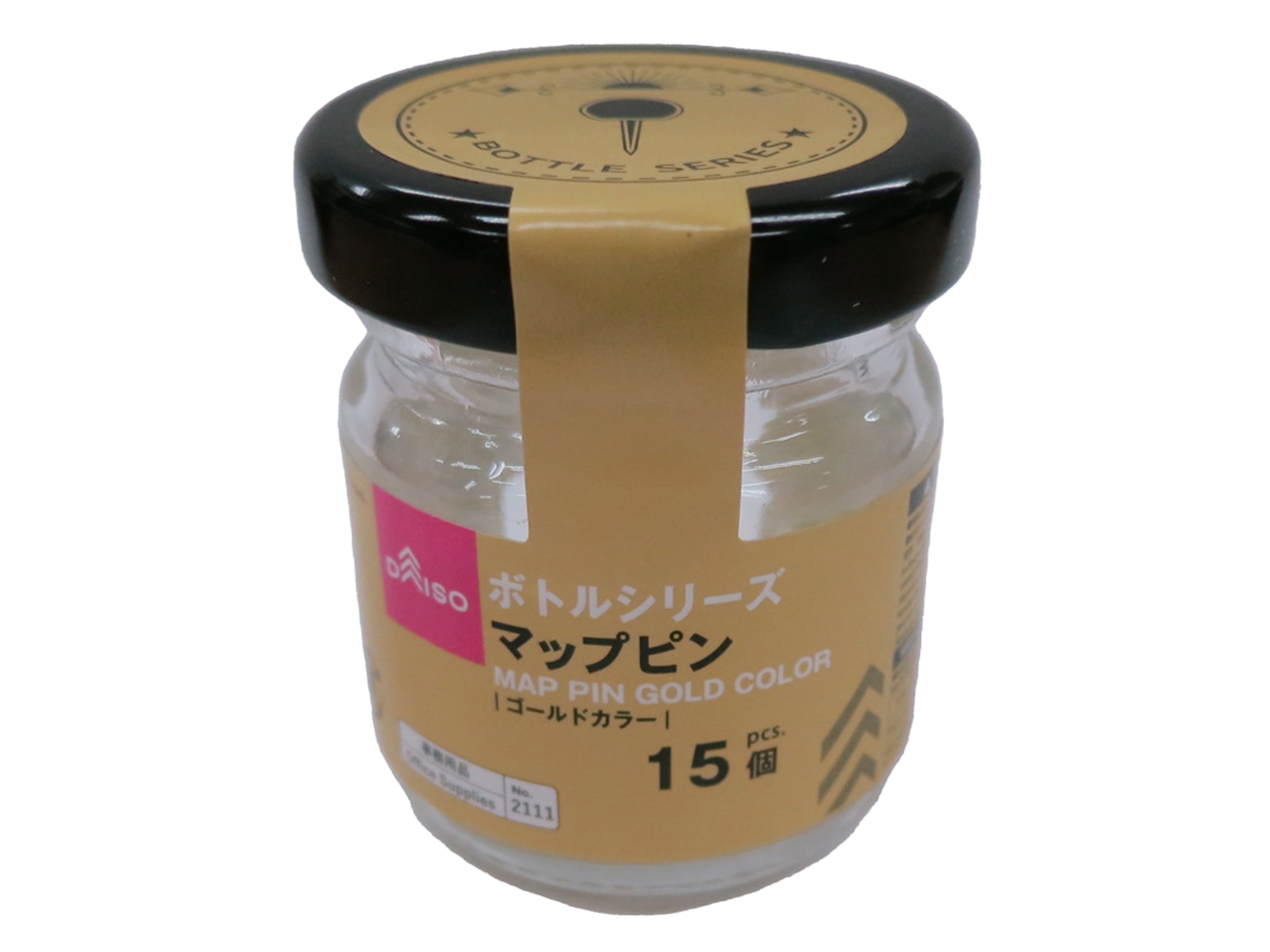 ボトルシリーズマップピン（ゴールドカラー、15個） - 100均 通販