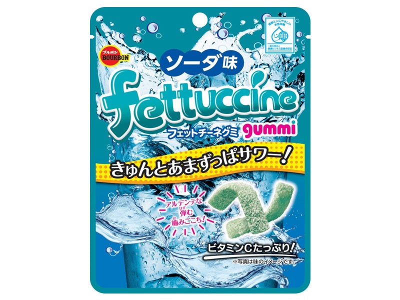 フィットチーネグミ　AC08E-153〇〇○ 実働降ろし ブルボン フェットチーネグミソーダ味 50g - 100均 通販 ダイソー