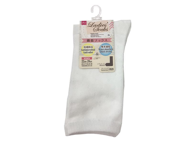 レギュラーソックス（白、吸水速乾、抗菌防臭） - 100均 通販 ダイソー