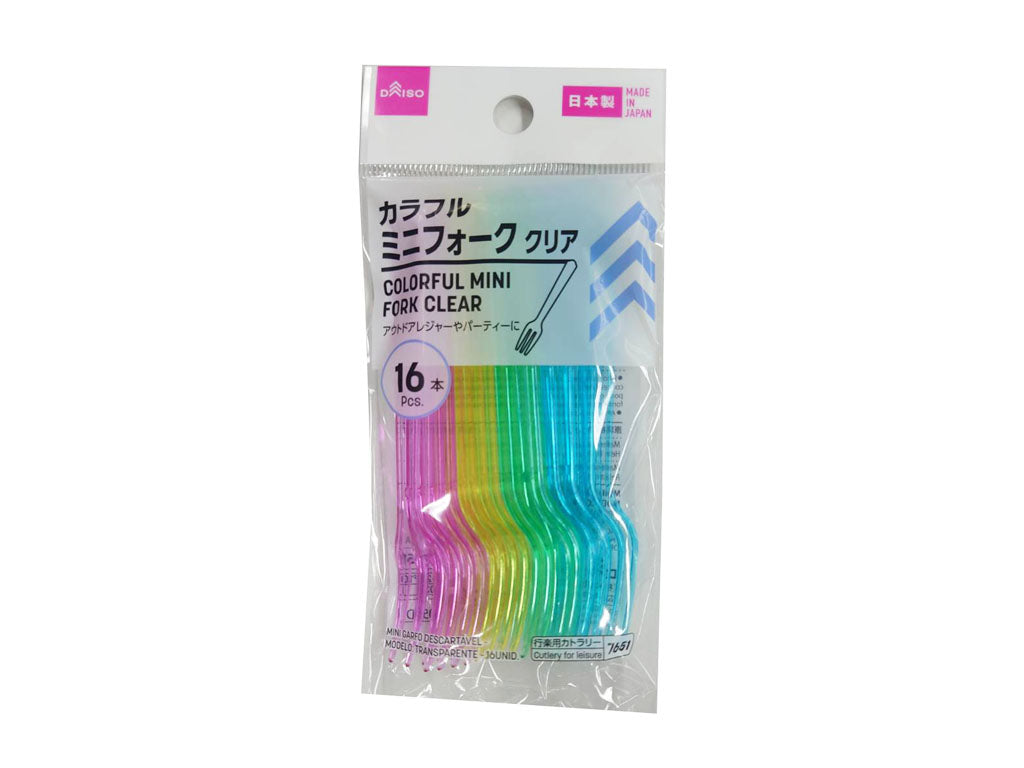 カラフルミニフォーク（クリア、16本） - 100均 通販 ダイソーネット