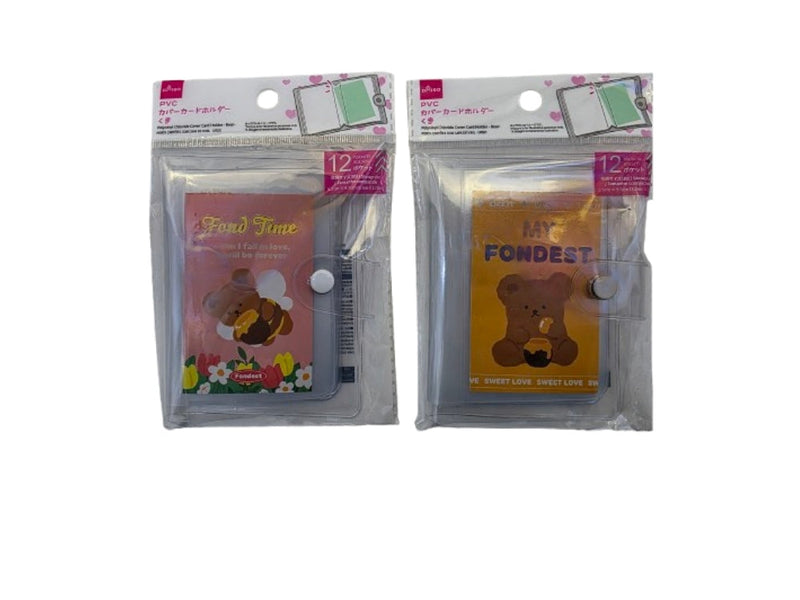ＰＶＣカバーカードホルダー（１２ポケット、くま）