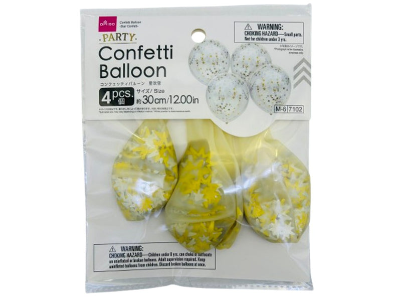 コンフェッティバルーン、４個（星吹雪）