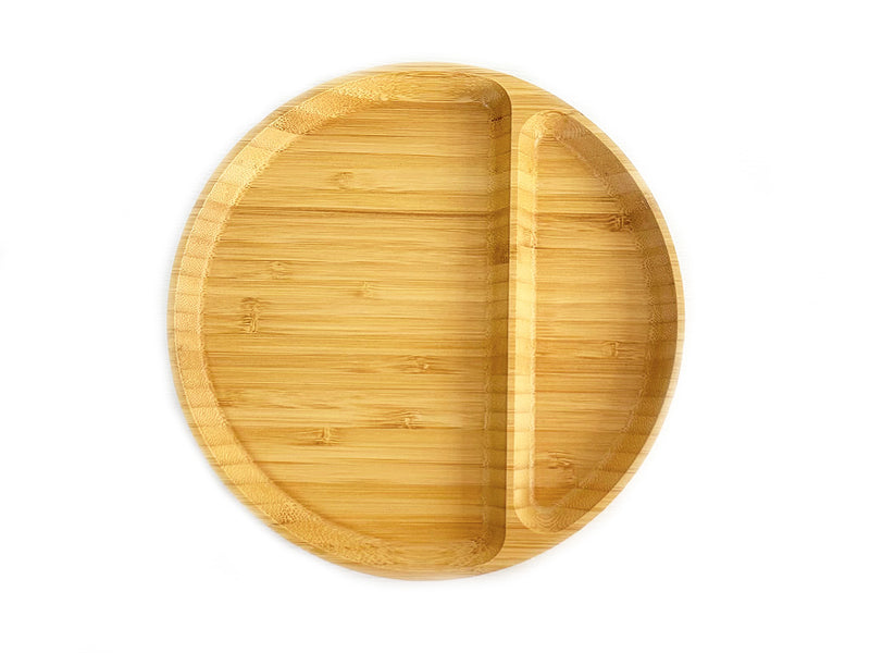 バンブーキッチンプレート（丸、仕切り付）
