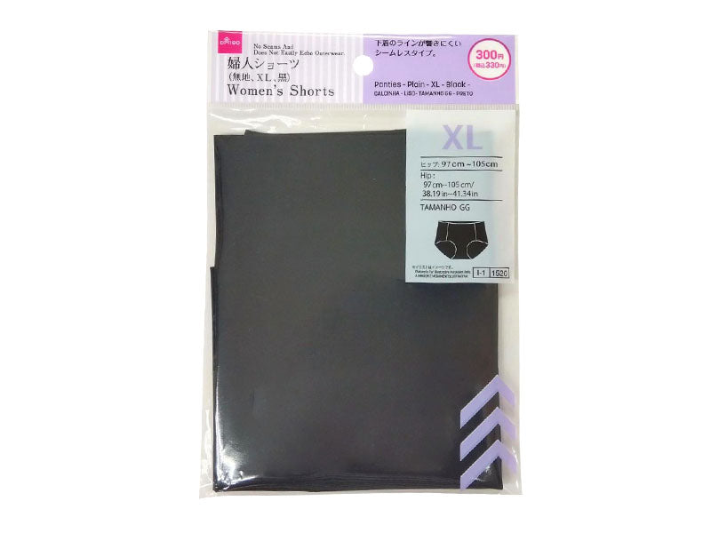 ショーツ（無地、ＸＬ、黒）