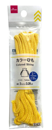 カラーひも（太さ５ｍｍ×長さ３ｍ、イエロー）