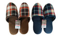 吊り込みスリッパ（フランネル調、チェック、２３ｃｍー２５ｃｍ）