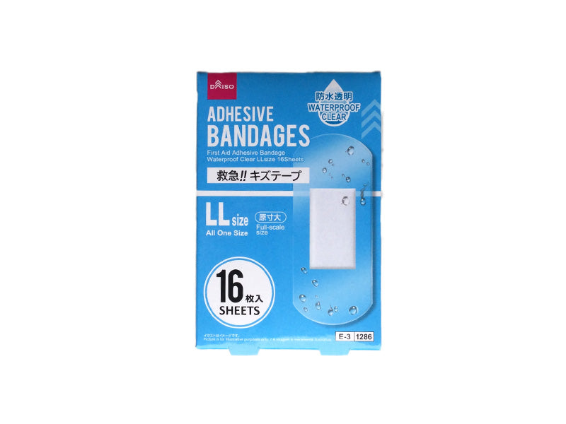 救急！！キズテープ　防水透明　ＬＬサイズ　１６枚入