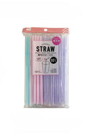 曲がるストロー（パステル、８０本、透明袋入）