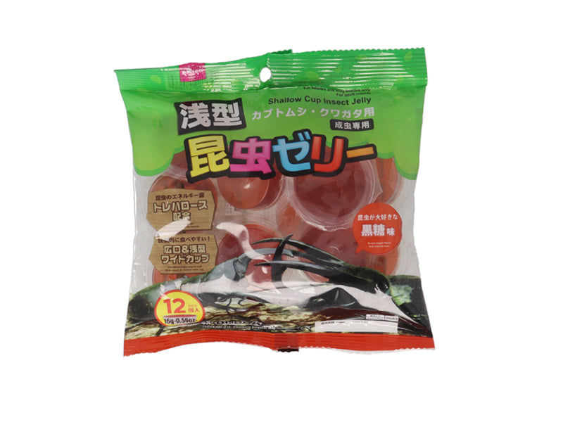 浅型昆虫ゼリー（黒糖味、１６ｇ×１２個）ブラウン×１６ｇ×１２個入