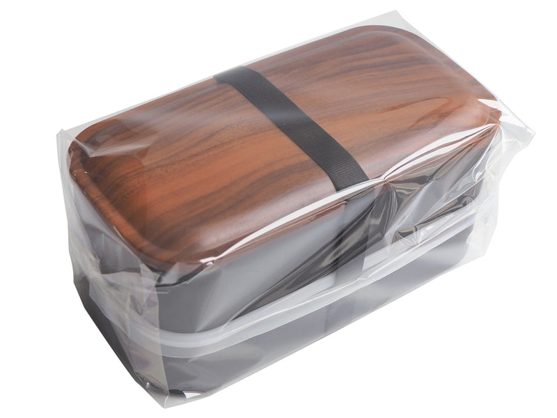 木目柄お弁当箱（長方形、抗菌）