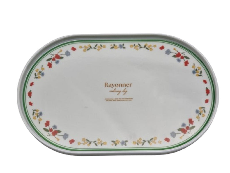 楕円形メラミントレー（花柄）