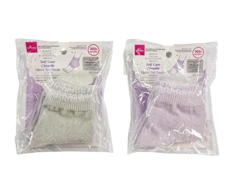 おうちケアシェニールオープントゥソックス（かかとジェル）