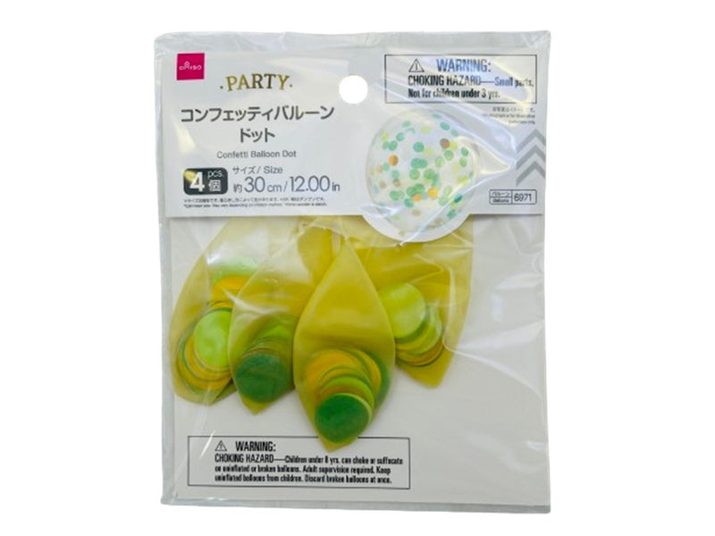 コンフェッティバルーン　、４個（ドット）１２インチ