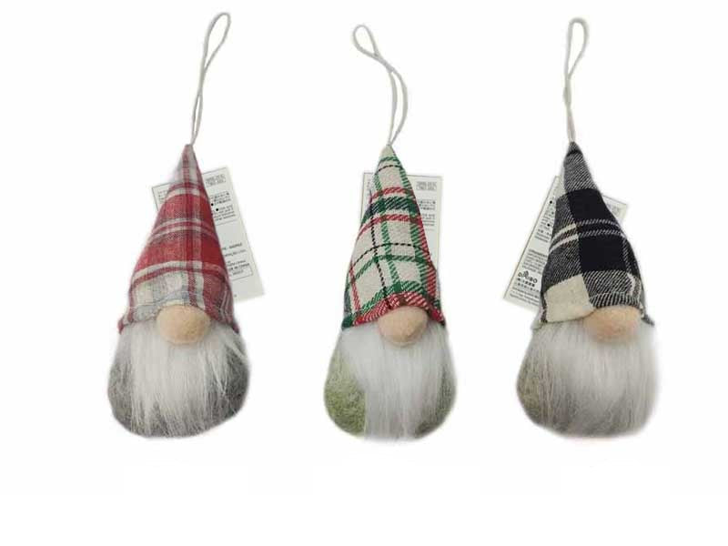 ファブリックトムテオーナメント（チェック）