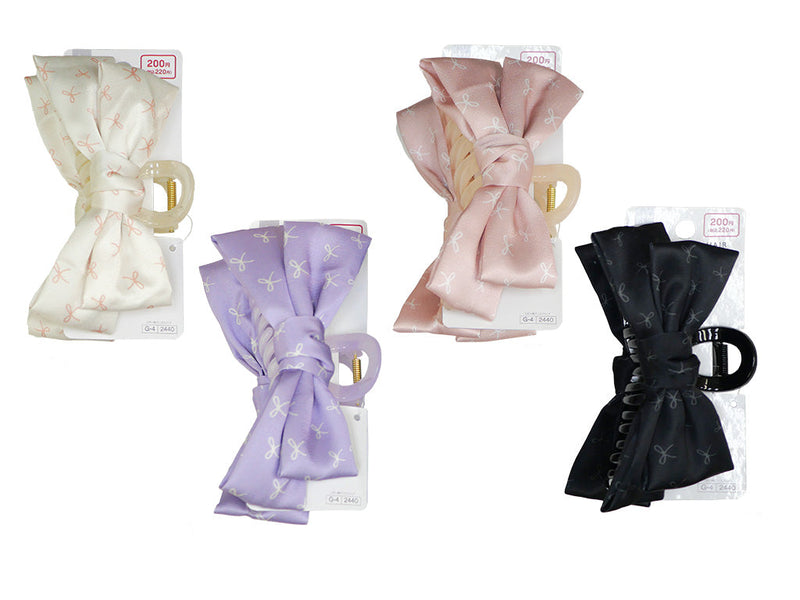 リボン柄バンスクリップ