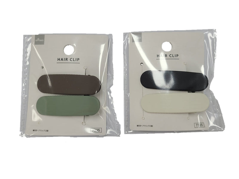 楕円形ヘアクリップ（２個）
